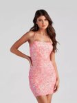 StyleCast Green Sequined Mini Party Dress view 1