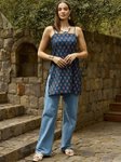 Varanga Ethnic Motifs Printed Halter Neck Kurti view 2