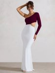 Off-Shoulder Crepe Bodycon Maxi Dress view 3