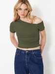 Trendyol One Shoulder Cotton Crop Top view 4