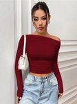 Istyle Can Women Solid One Shoulder Top view 1
