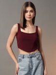 Trend Arrest Shoulder Straps Corset Style Crop Top view 4