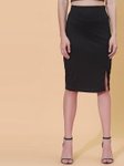 Selvia Side Slit Pencil Mini Skirt view 1