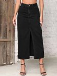 Dolsia Denim Midi A-Line Skirt view 5