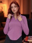 ZEUGEN Women Shirt Collar Corset Crop Top view 2