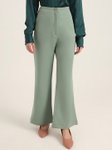 AMSWAN Women Smart Flared Wide Leg High-Rise Trousers view 5