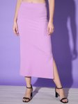 Buy New Trend Women Solid Side Slit Pencil Midi Skirt view 2