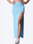 Popwings Self Design Long Slit Rib Midi Pencil Skirt view 5