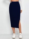 Buy New Trend Pencil Midi Skirt With Side Slit view 2