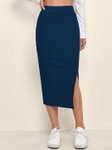 QIOA Pencil Below Knee Slit Skirt view 2