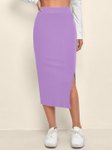 QIOA Pencil Below Knee Slit Skirt view 3