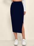 QIOA Pencil Below Knee Slit Skirt view 1