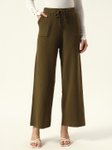 Beatnik Women Smart Loose Fit Mid-Rise Wide Leg Trousers view 5