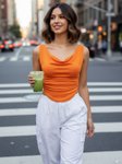 Uptownie Lite Stretchable Draped Crop Top view 2