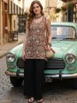 Checked Halter Neck Pure Cotton Kurti view 3