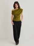 Trendyol Women Solid One Shoulder Extended Sleeves Top view 1
