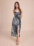 HOUSE OF MIRA Women Floral Printed Shoulder Sleeves A-line Midi Dress view 4