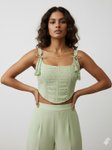 Kasya Women Square Neck Sleeveless Crop Top view 2