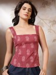 Anouk Rustic Floral Printed Cotton Top view 2