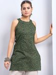 Kalini Women Floral Printed Halter Neck Pure Cotton Kurti view 4