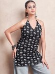 Kalini Women Floral Printed Halter Neck Pure Cotton Kurti view 2