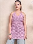 Kalini Women Floral Printed Halter Neck Pure Cotton Kurti view 4