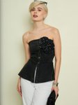 SASSAFRAS Off-Shoulder Cotton Denim Tube Top view 5