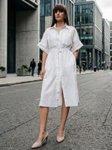 Assymetric A-Line Midi Dress With Back Cut-Out And Front Slit view 4