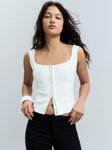 Bershka Square Neck Strappy Crop Top view 2