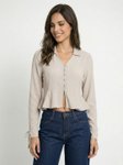 Glitchez Textured Cropped Peplum Top view 4