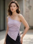 Athena One Shoulder Top view 1