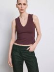 Mango V-Neck Crop Top view 1