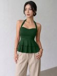 Tivante Halter Neck Ruffles Peplum Top view 1