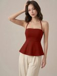 Tivante Halter Neck Peplum Top view 3