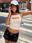 PRONK Halter Neck Cotton Crop Top view 1