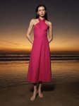 Assymetric A-Line Midi Dress With Back Cut-Out And Front Slit view 2