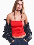 Bershka Ruched Bandeau Top view 1