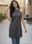 AADVIKA Ethnic Motifs Printed Halter Neck Kurti view 5