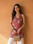 Ethnic Motifs Printed Halter Neck Pure Cotton Blend Kurti view 1