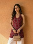 Ethnic Motifs Printed Halter Neck Pure Cotton Blend Kurti view 2