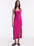 Bershka Gathered Strap Midi Dress view 1