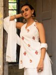 Geometric Printed Halter Neck Pure Cotton Handloom Slim Fit Kurti view 2