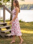 Aayu Floral Printed Georgette Fit & Flare Midi Dress view 2