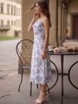 Aayu Floral Printed Shoulder Straps Fit & Flare Georgette Midi Dress view 1
