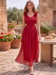 Aayu Self Design Cut-Outs Detail Georgette Maxi Dress view 3