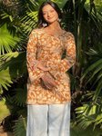 BENPANI Botanical Printed Halter Neck Pure Cotton Blend Kurti view 4