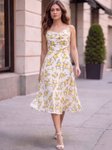 Aayu Floral Printed Georgette Fit & Flare Midi Dress view 1