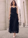 Ruffled Chiffon A-Line Midi Dress view 5