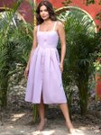 MABISH by Sonal Jain Women Strappy Box Pleat Midi Dress view 3
