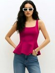 Pookiie Women Sleeveless Peplum Vest Top view 3